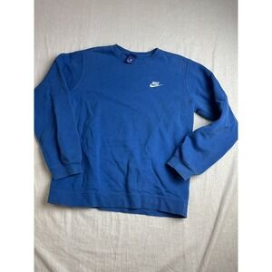 Nike Sportswear Blue Mens M Club Fleece Crewneck Gorpcore Pullover Sweatshirt